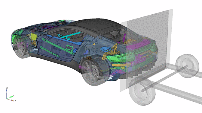 Animation of impact simulation