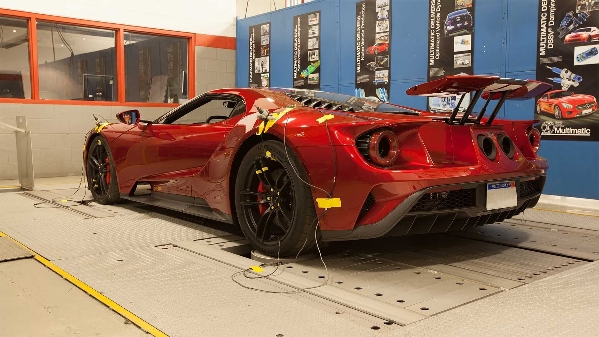 Ford GT on 4-Post Rig